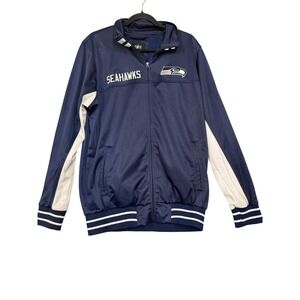 Seattle Seahawks Jacket Mens Large Navy Blue NFL Football G III Track Full Zip